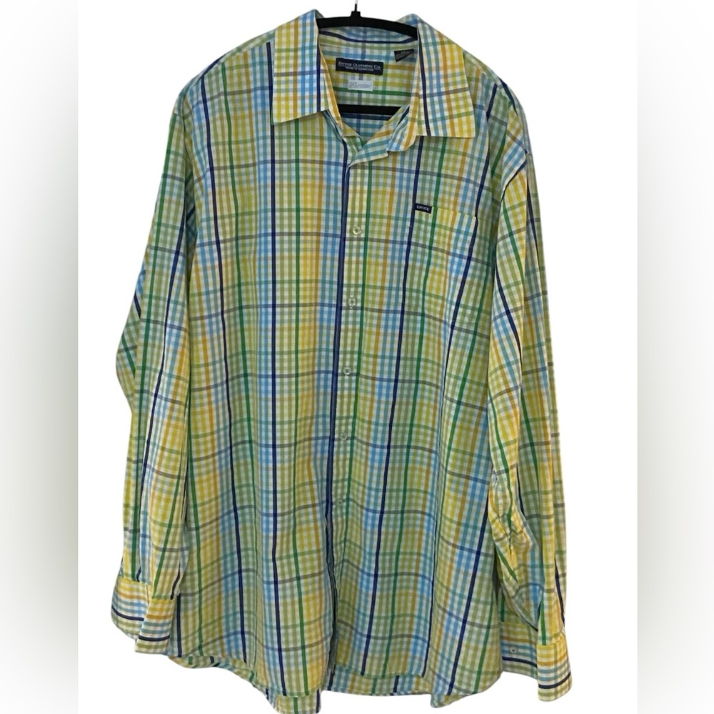 Enyce vintage men’s long sleeve button up checkered shirt size 3XL